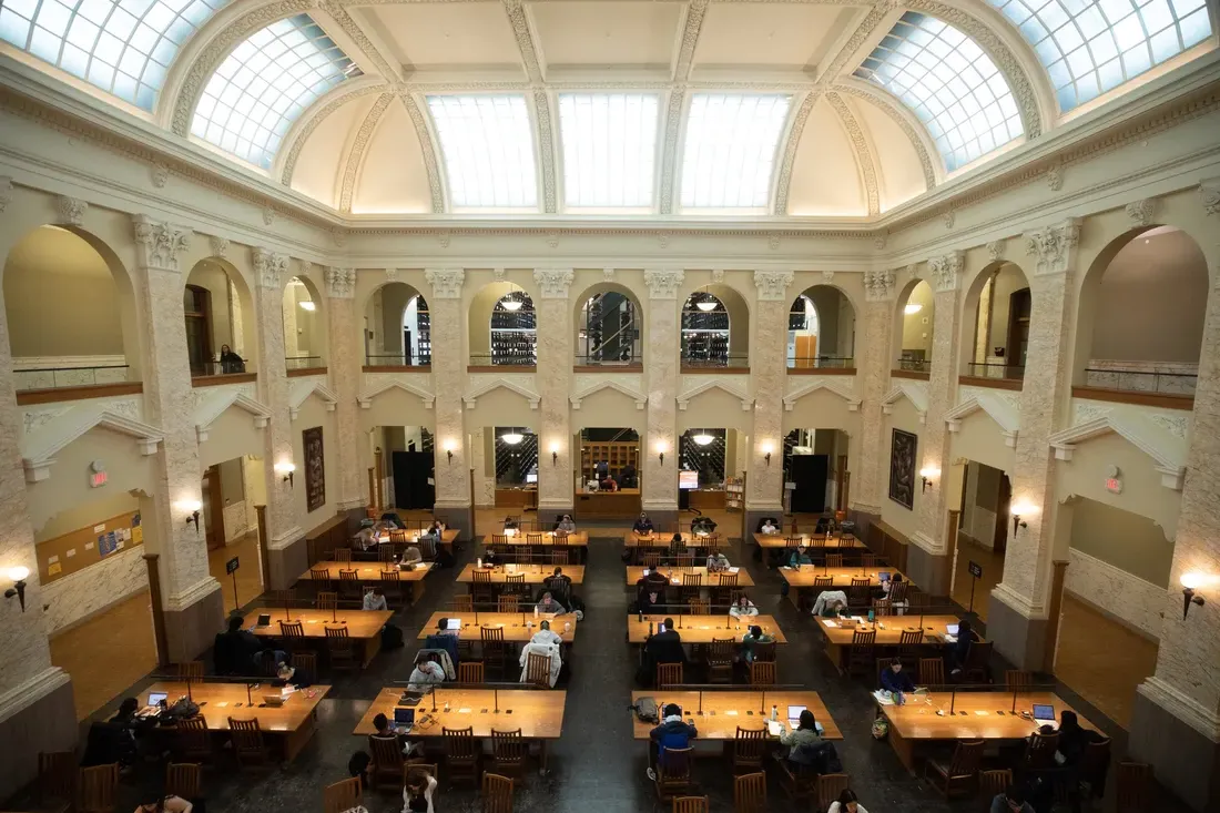 Inside of Carnegie Hall Library.